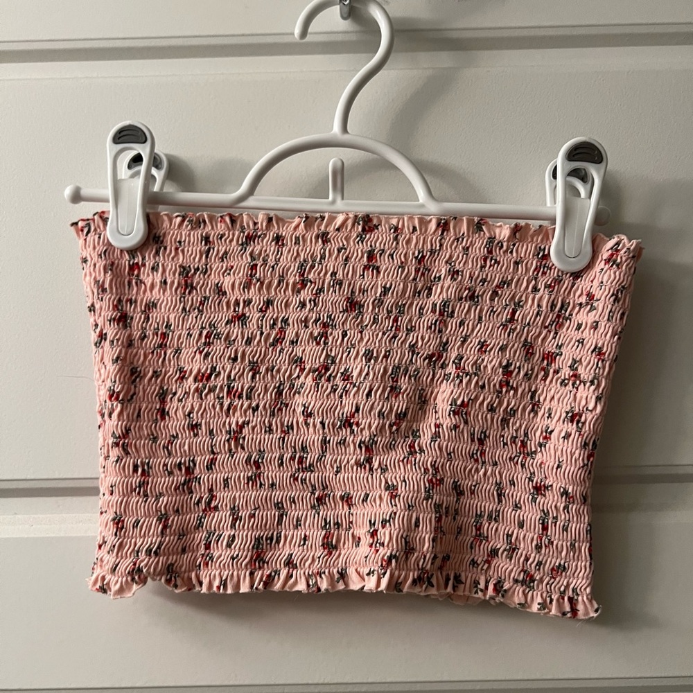 Garage Floral Scrunch Tube Top